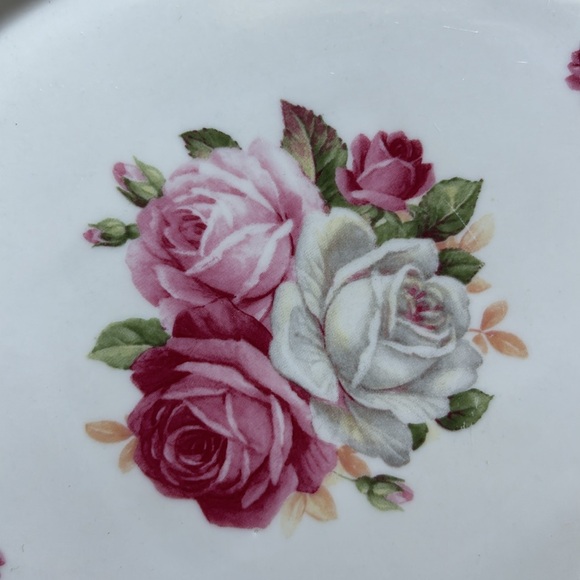 8-Pc Vintage Miniature Tea Set- platter, 2 tea cups, 2 saucers, sugar, creamer - Picture 4 of 16